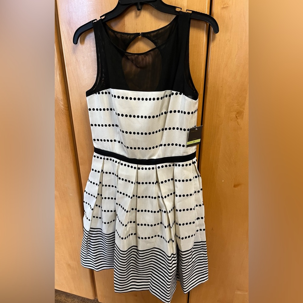 Cream and Black Dress